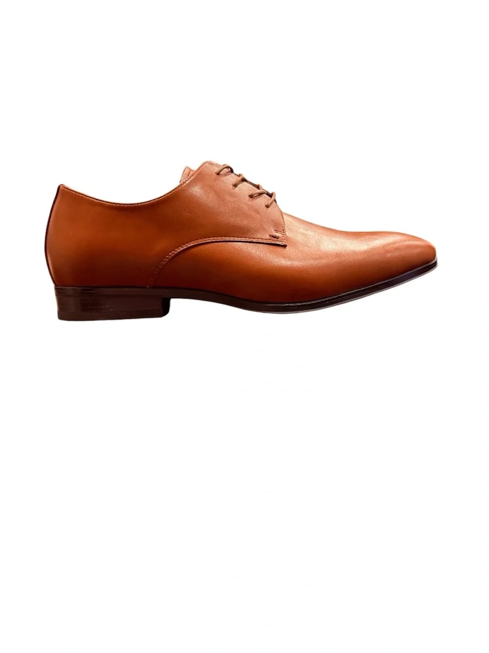 Perry Ellis Men’s Camel Brown Leather Dress Oxford Derby Lace Up Shoes Sz 12